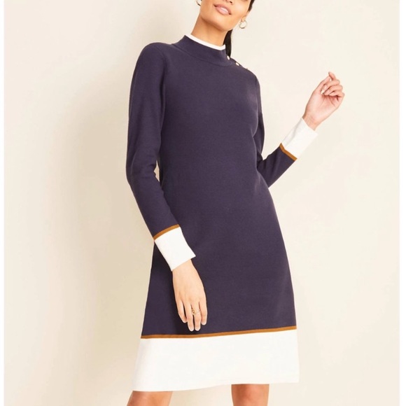 Ann Taylor Colorblock Sweater Dress - Picture 3 of 7